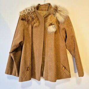 Vintage Suede and Real Fur Coat